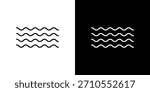 Wave icon. thin line for web and mobile, modern minimalistic style