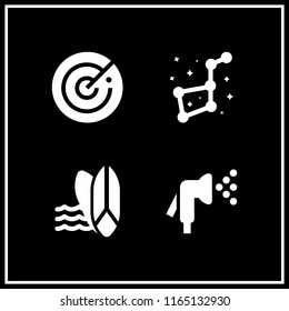 wave icon. This set with radar, surf, watering and constellation vector icons for mobile and web