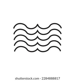Wave Icon in trendy flat style isolated on grey background.