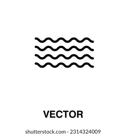 Wave Icon im trendigen, flachen Stil einzeln auf weißem Hintergrund, Wasserwellensymbol für Ihre Website-Design, Logo, app.eps