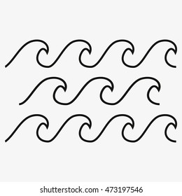 Wave Icon in trendy flat style isolated on grey background. Water wave symbol for your web site design, logo, app, UI. Vector illustration, EPS10