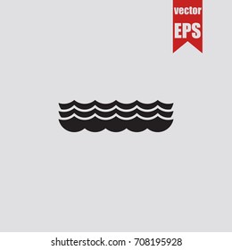 Wave icon in trendy isolated on grey background.Vector illustration.