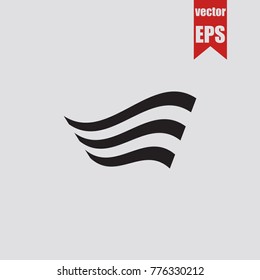 Wave icon in trendy isolated on grey background.Vector illustration.