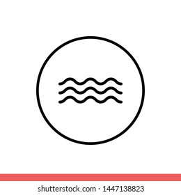 Wave icon vector, beach symbol. Simple, flat design for web or mobile app