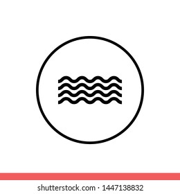 Wave icon vector, beach symbol. Simple, flat design for web or mobile app