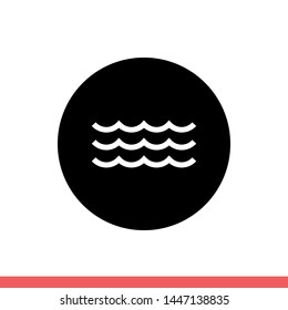 Wave icon vector, beach symbol. Simple, flat design for web or mobile app