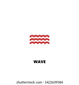 wave icon. wave vector design. sign design. red color