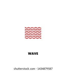 wave icon. wave vector design. sign design. red color