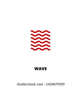 wave icon. wave vector design. sign design. red color