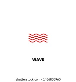 wave icon. wave vector design. sign design. red color