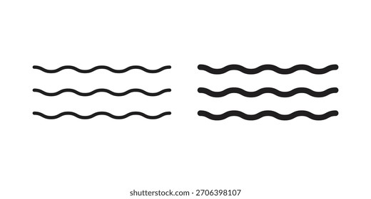 Ilustración vectorial de icono de onda. Diseño plano. Símbolos de Vector de Diseño gráfico.