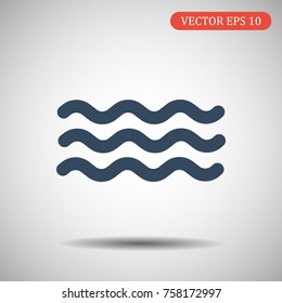Wave icon. Vector illustration in flat style. Eps 10