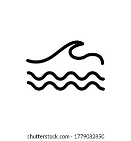 wave icon vector illustration outline style. summer icon set.