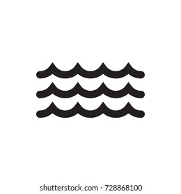 Wave icon. Vector isolated icon for web and mobile on white background.