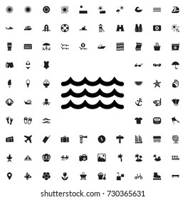 Wave icon. vector isolated icon for web and mobile on white background.. set of filled summer icons.