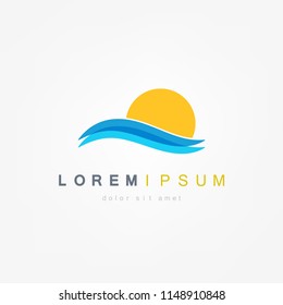 Wave Icon Vector Logo Template