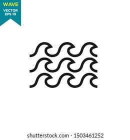 wave icon vector logo template