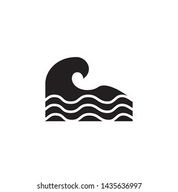 Wave icon vector. Simple design logo illustration. Flat design style on white background.