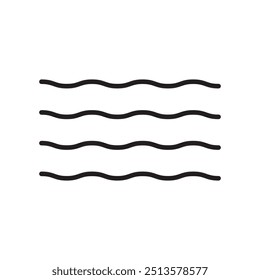 Wave icon vector. Simple wave sign on white background