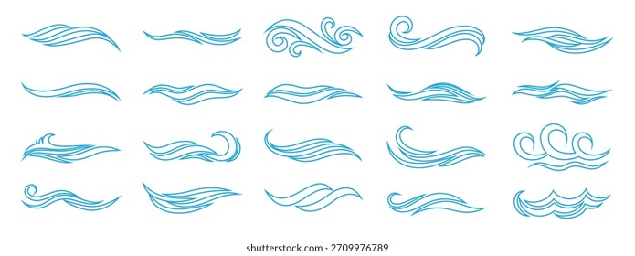 Icono de la onda Vector Ilustración de surf Signo Ocean Symbol
