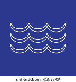 Wave icon vector. Water liquid symbol isolated. Sea, river or oceanic flowing sign. Bending lines. 