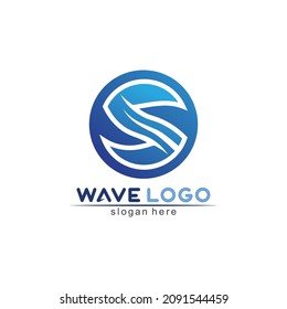 wave icon and water drop vector illustration design logo business