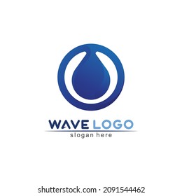 wave icon and water drop vector illustration design logo business