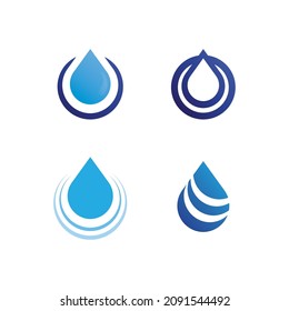 wave icon and water drop vector illustration design logo business
