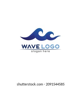 wave icon and water drop vector illustration design logo business