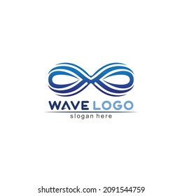 logotipo de diseño de ilustraciones del vector de la onda icono y el agua