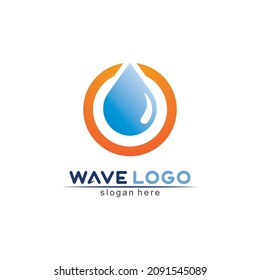 logotipo de diseño de ilustraciones del vector de la onda icono y el agua