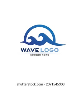 wave icon and water drop vector illustration design logo business