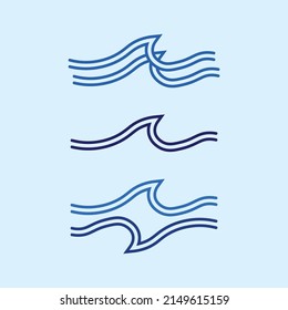 logotipo de diseño de ilustraciones del vector de la onda icono y el agua