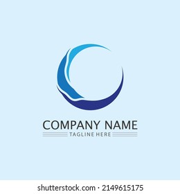 Wellensymbol und Wassertropfen, Vektorgrafik-Design-Logo-Geschäft