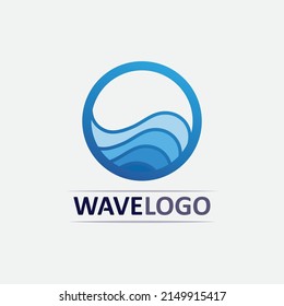 wave icon and water drop vector illustration design logo business