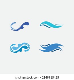 wave icon and water drop vector illustration design logo business