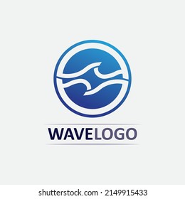 logotipo de diseño de ilustraciones del vector de la onda icono y el agua