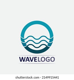 Wellensymbol und Wassertropfen, Vektorgrafik-Design-Logo-Geschäft