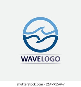 logotipo de diseño de ilustraciones del vector de la onda icono y el agua