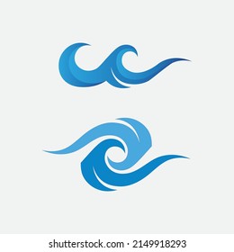 wave icon and water drop vector illustration design logo business