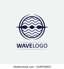logotipo de diseño de ilustraciones del vector de la onda icono y el agua