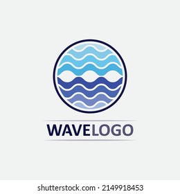 wave icon and water drop vector illustration design logo business