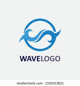 logotipo de diseño de ilustraciones del vector de la onda icono y el agua