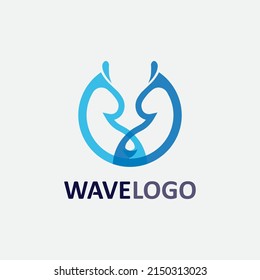 wave icon and water drop vector illustration design logo business