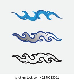 wave icon and water drop vector illustration design logo business