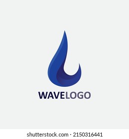 wave icon and water drop vector illustration design logo business