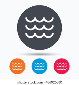 Wave icon. Water stream sign.