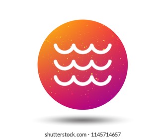 Wave icon. Water stream symbol. Circle button with Soft color gradient background. Vector