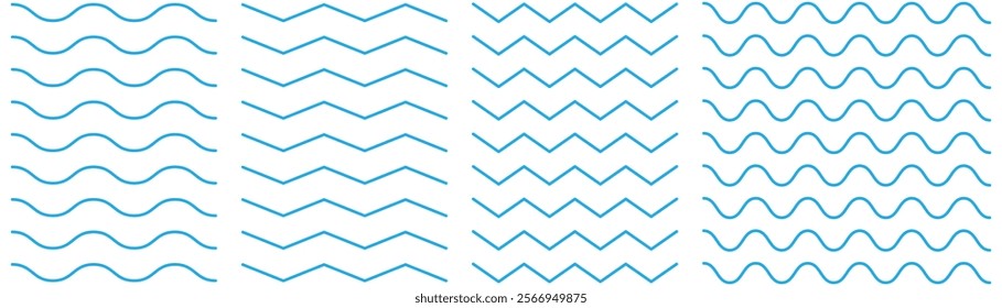 Wave icon. Water vector set. Wavy lines isolated on a white backgorund