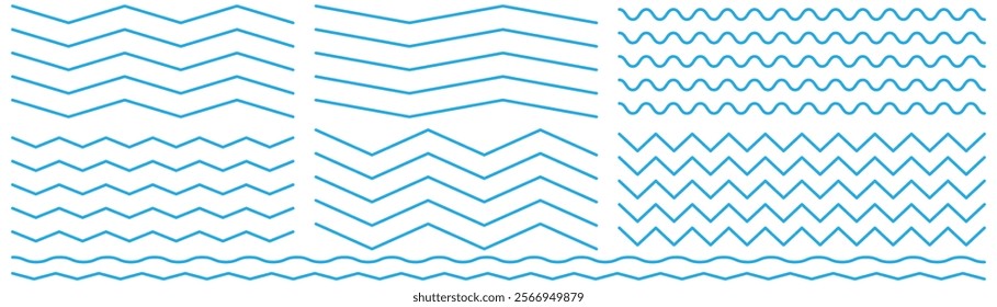 Wave icon. Water vector set. Wavy lines isolated on a white backgorund